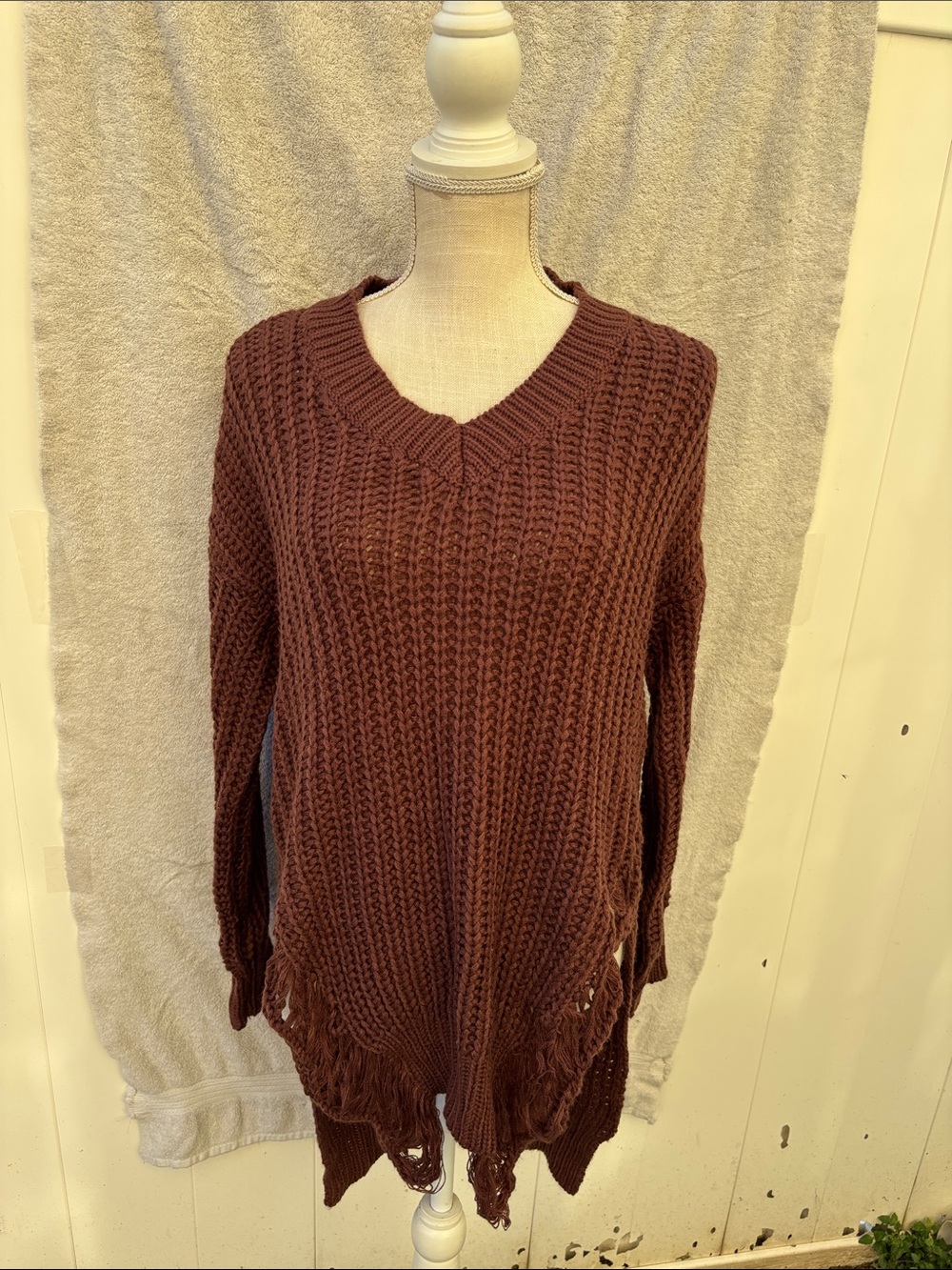 Fashion Nova Chocolate V-Neck Sweater